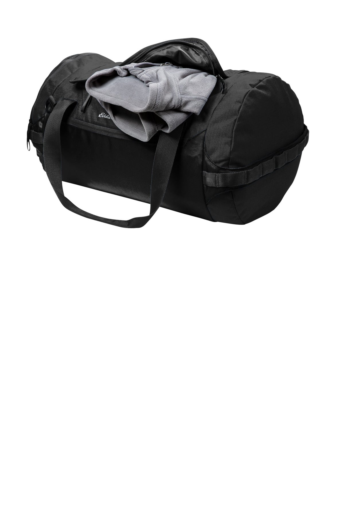 Left View of Black Eddie Bauer Tour Duffel EB905 plain
