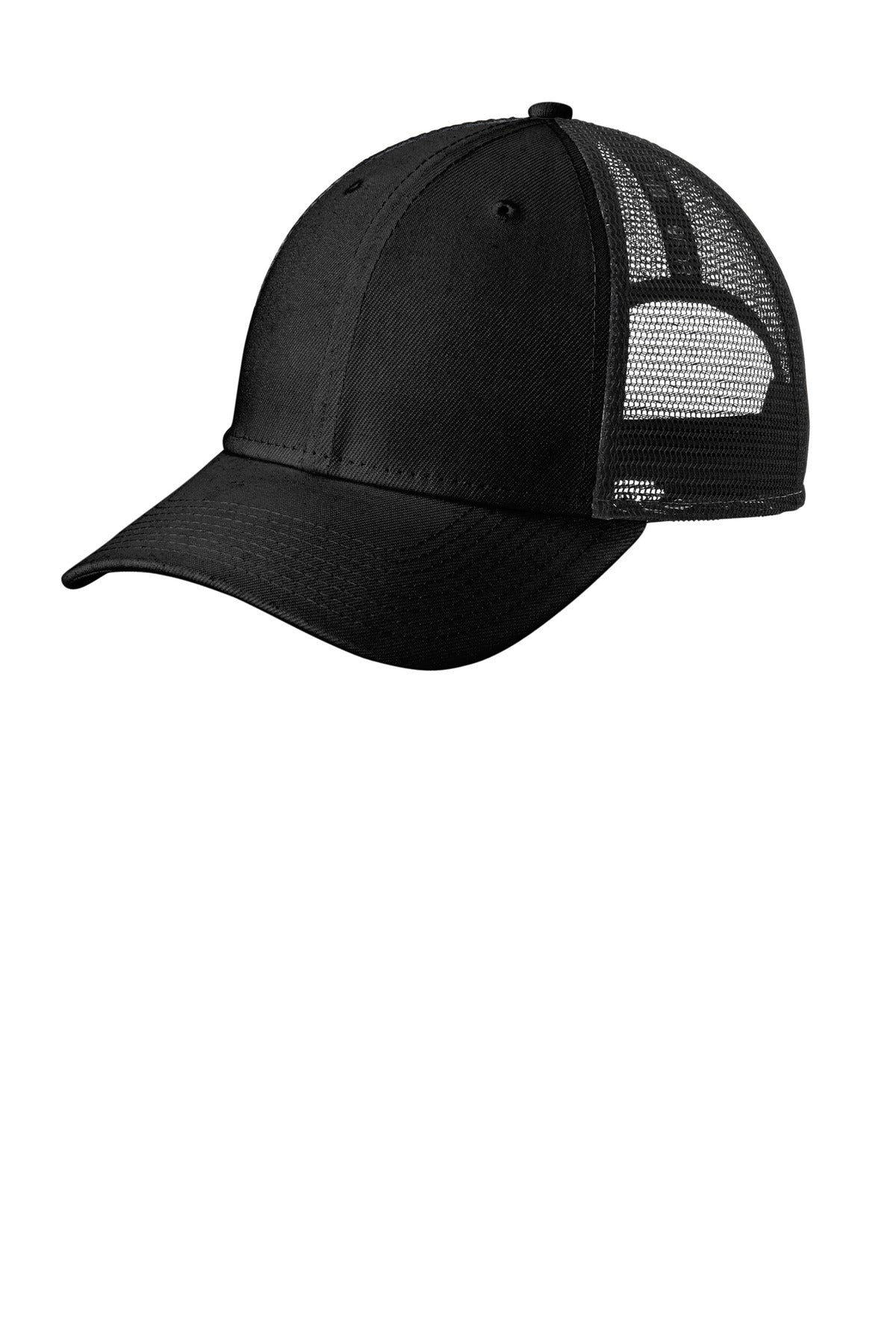 Left View of Black New Era Recycled Snapback Cap NE208 plain