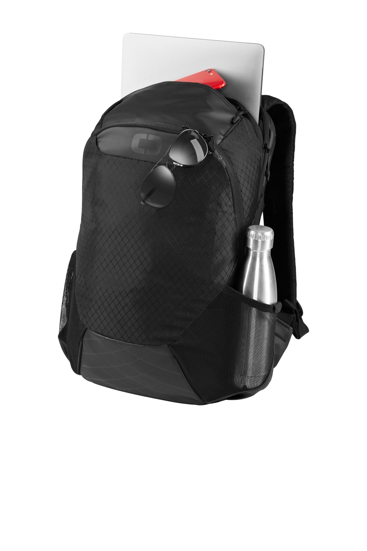 Left View of Black OGIO Basis Pack. 91003 plain