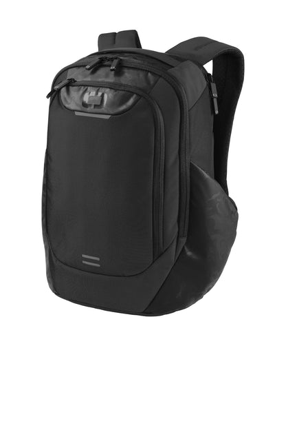 Left View of Black OGIO Monolithic Pack. 91004 plain