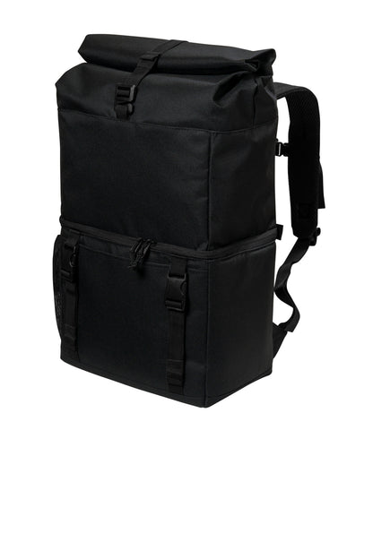 Left View of Black Port Authority 18-Can Backpack Cooler BG501 plain