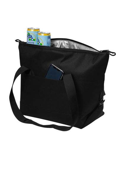 Left View of Black Port Authority 18-Can Collapsible Cooler BG516 plain