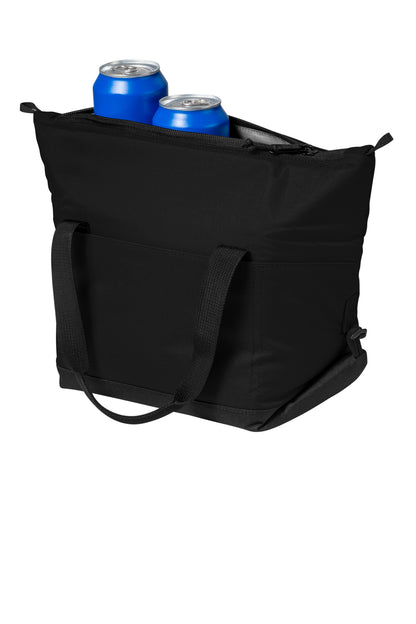 Left View of Black Port Authority 6-Can Collapsible Cooler BG515 plain
