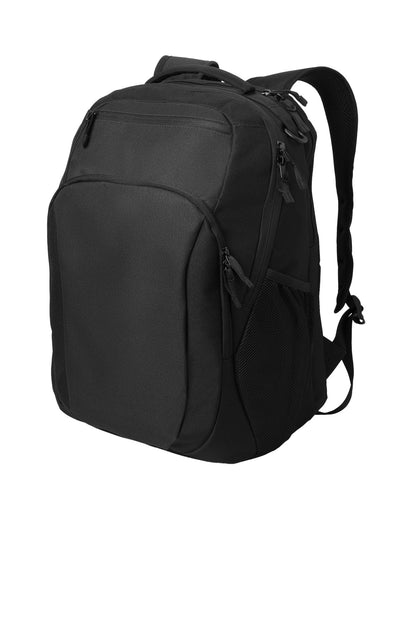 Left View of Black Port Authority Transport Backpack BG232 plain