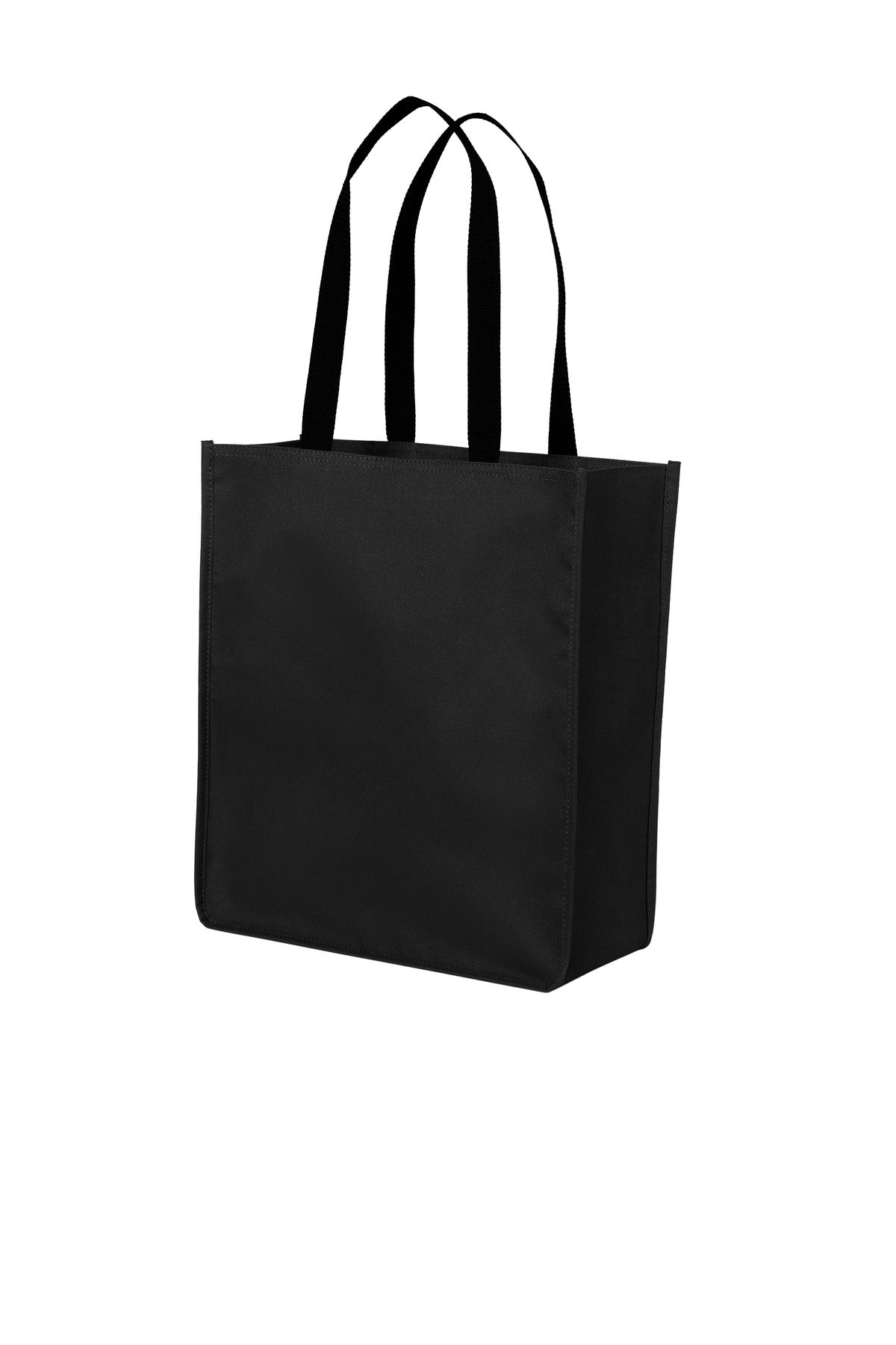 Left View of Black Port Authority Upright Essential Tote BG431 plain