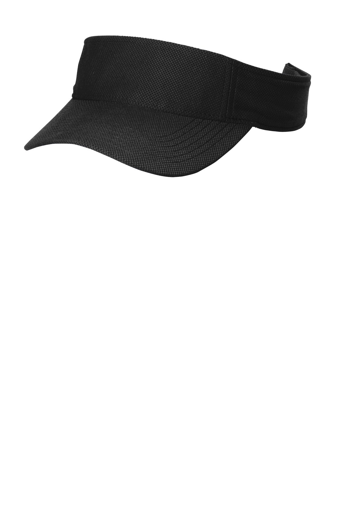 Left View of Black Sport-Tek Action Visor. STC51 plain