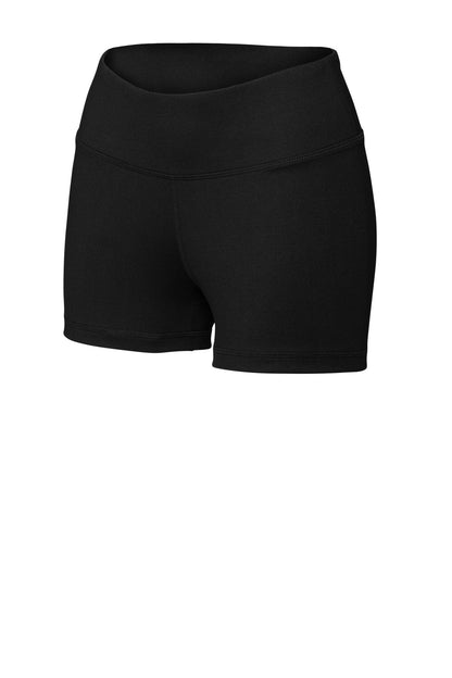 Left View of Black Sport-Tek Women's Interval 3" Short LST475 plain