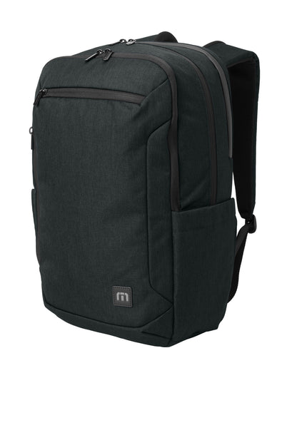Left View of Black TravisMathew Duration Backpack TMB105 plain