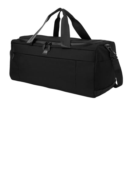Left View of Black TravisMathew Duration Duffel TMB205 plain
