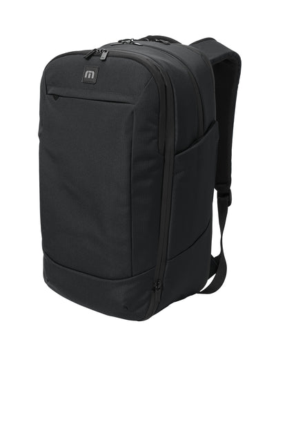 Left View of Black TravisMathew Lateral Backpack TMB107 plain