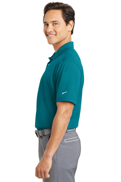 Left View of Blustery Nike Dri-FIT Vertical Mesh Polo. 637167 plain