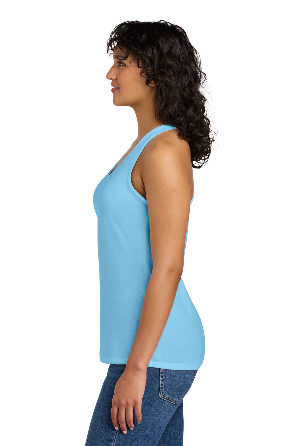 Left View of Cancun Next Level Apparel Women's Ideal Racerback Tank NL1533 plain