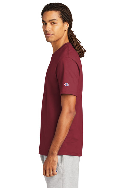 Left View of Cardinal Champion Heritage 6-Oz. Jersey Tee T425 plain