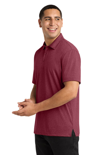 Left View of Cardinal Hthr Sport-Tek Heather Contender Polo. ST660 plain