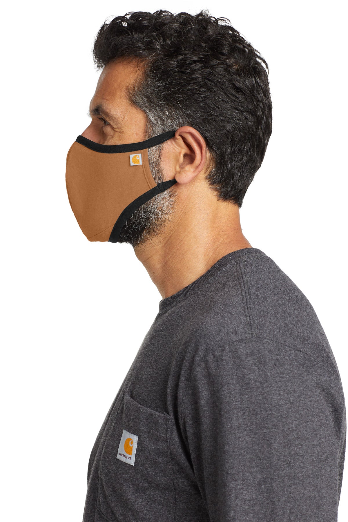 Left View of CarharttBr Carhartt Cotton Ear Loop Face Mask (3 pack) CT105160 plain
