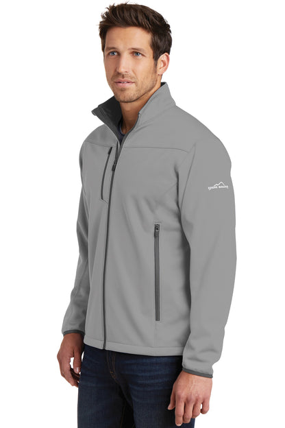 Left View of Chrome Eddie Bauer Weather-Resist Soft Shell Jacket. EB538 plain