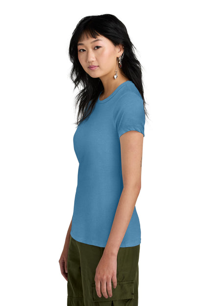 Left View of Clean Denim District Women's Perfect Weight Tee. DM104L plain