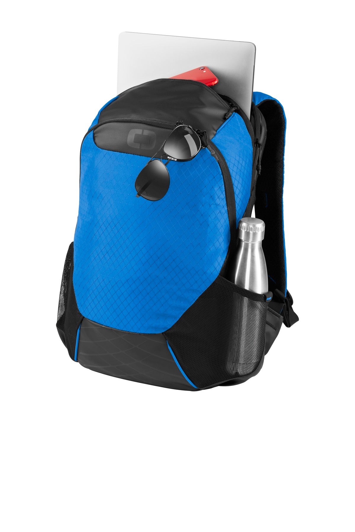 Left View of Cobalt Blue OGIO Basis Pack. 91003 plain