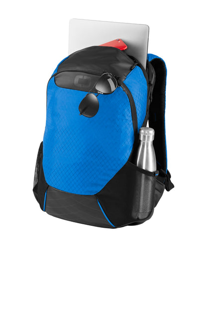 Left View of Cobalt Blue OGIO Basis Pack. 91003 plain