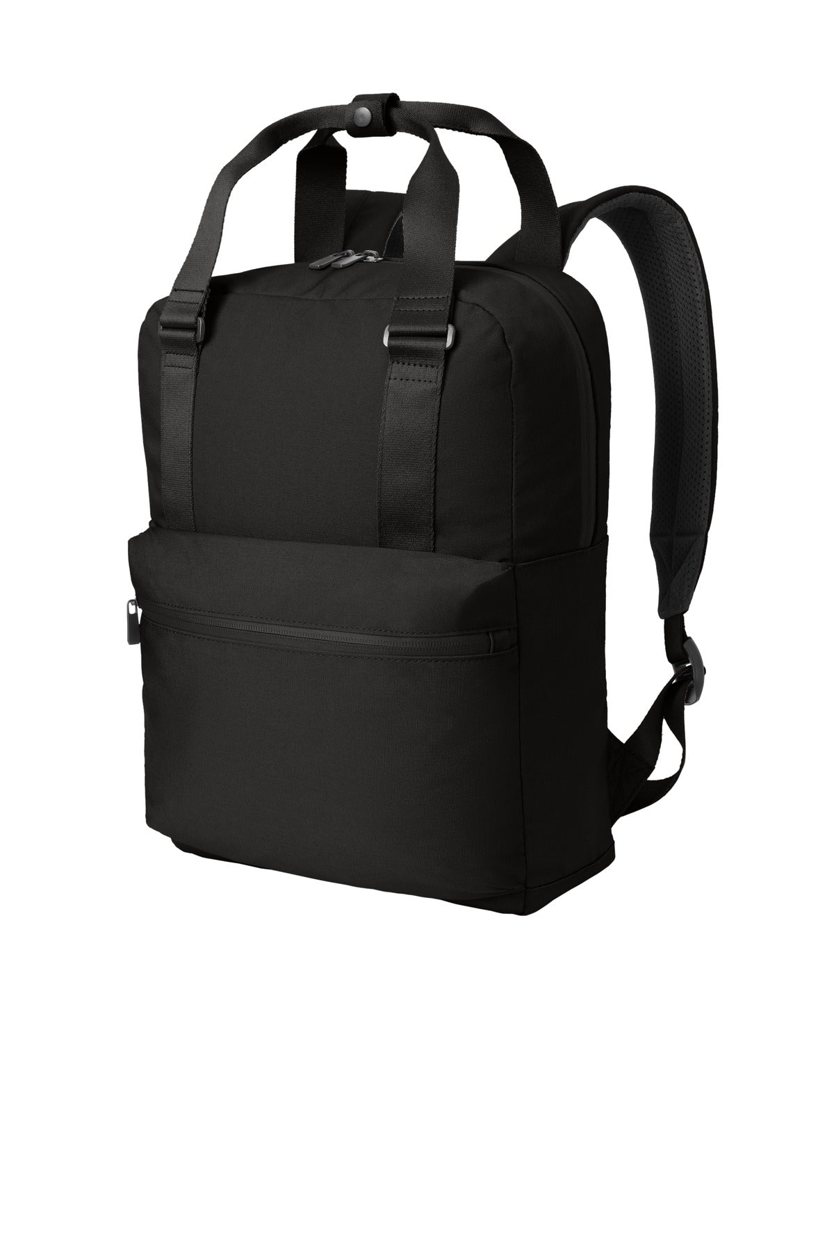 Left View of DeepBlack Mercer+Mettle Claremont Handled Backpack MMB211 plain