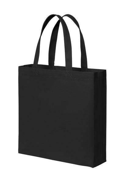 Left View of DeepBlack Port Authority Cotton Canvas Tote BG424 plain