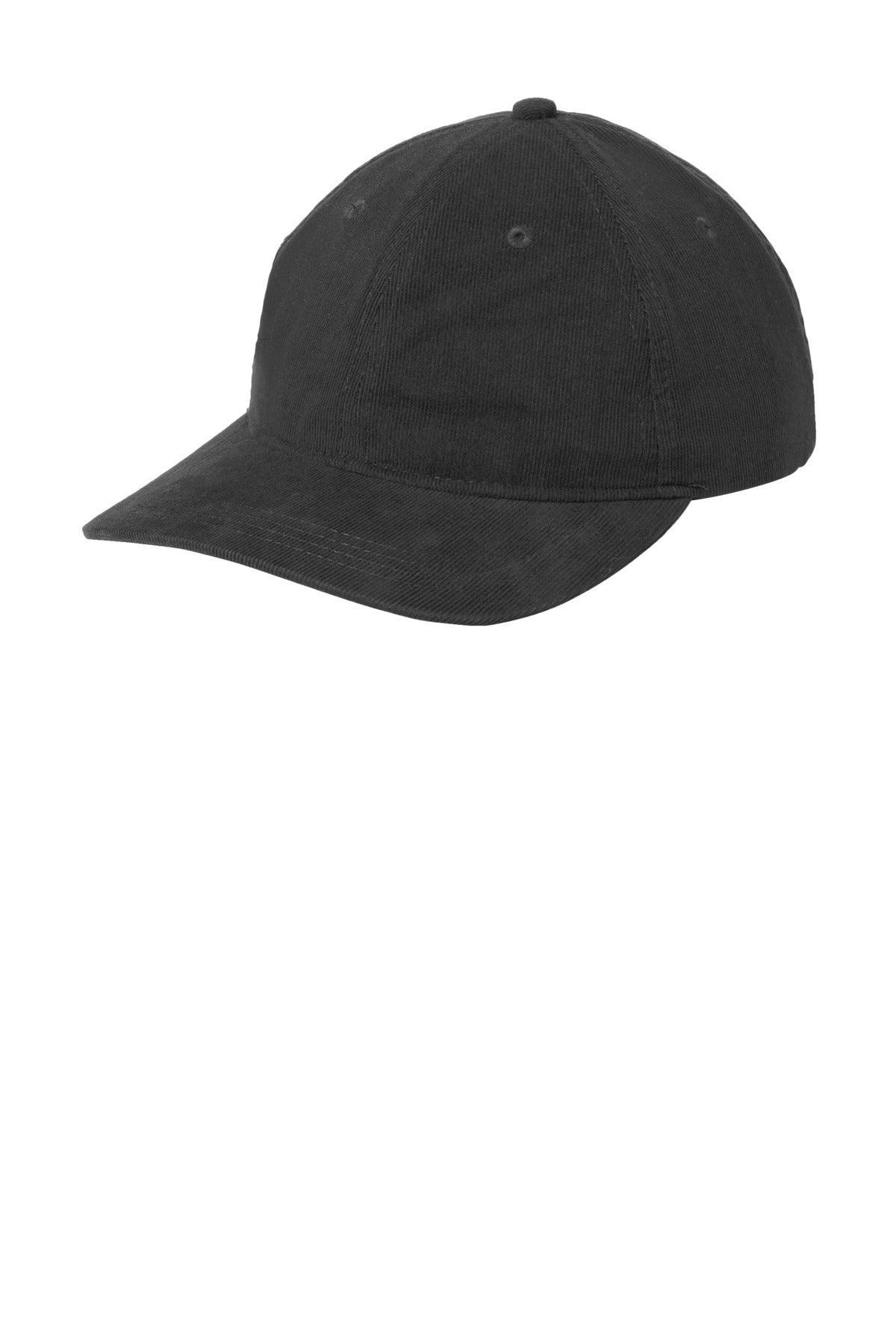 Left View of DeepBlack Port Authority Light Corduroy Dad Cap C973 plain