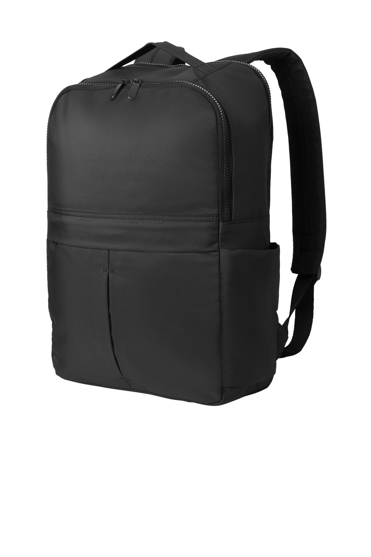 Left View of DeepBlack Port Authority Matte Backpack BG235 plain