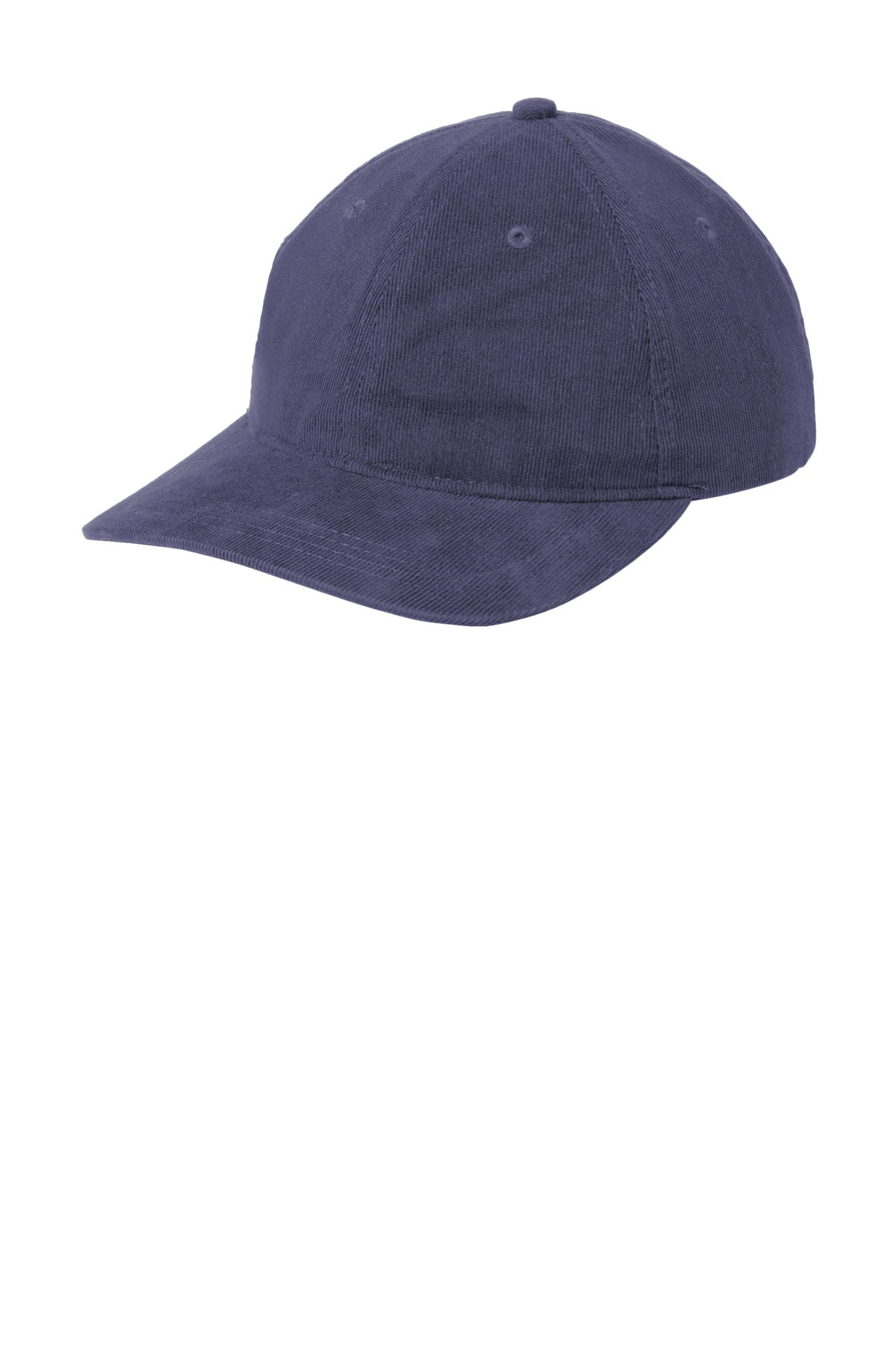 Left View of DsBlNavy Port Authority Light Corduroy Dad Cap C973 plain
