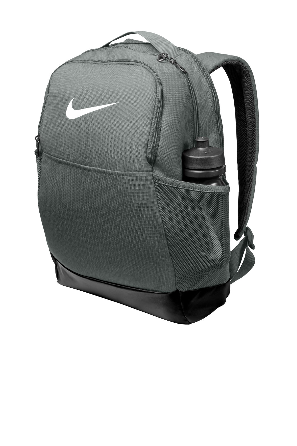 Left View of FlintGrey Nike Brasilia Medium Backpack NKDH7709 plain