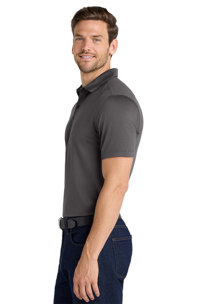 Left View of Graphite Port Authority City Stretch Polo K682 plain
