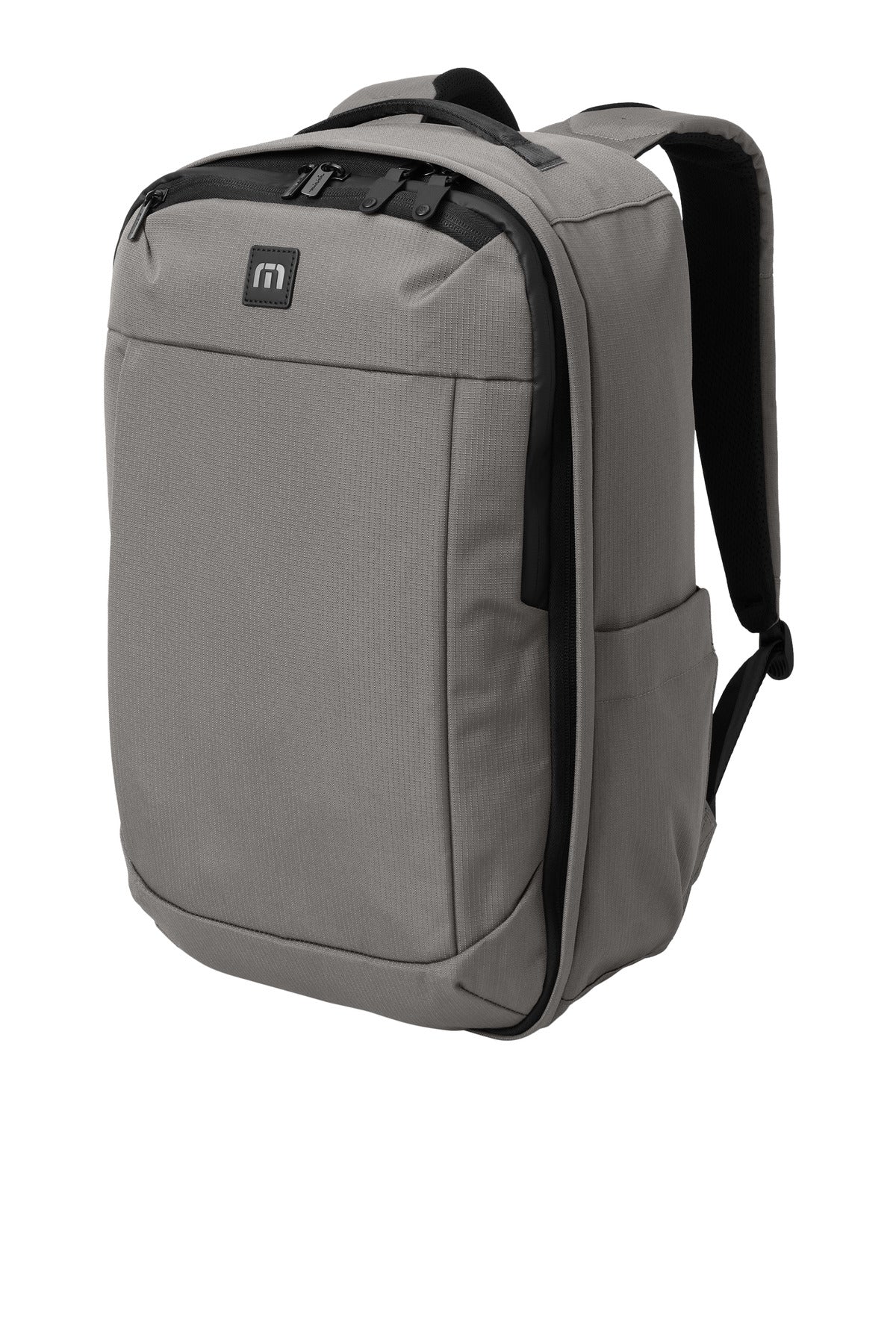 Left View of Graphite TravisMathew Lateral Convertible Backpack TMB106 plain