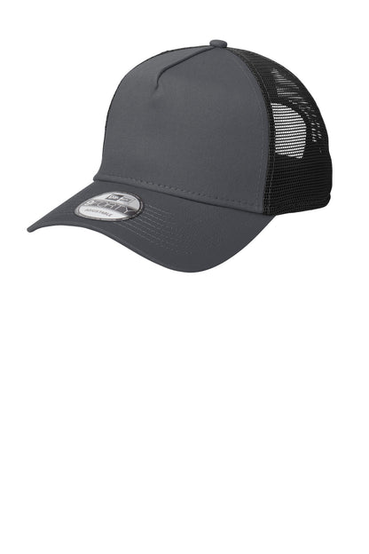 Left View of Graphite/Black New Era Snapback Trucker Cap. NE205 plain