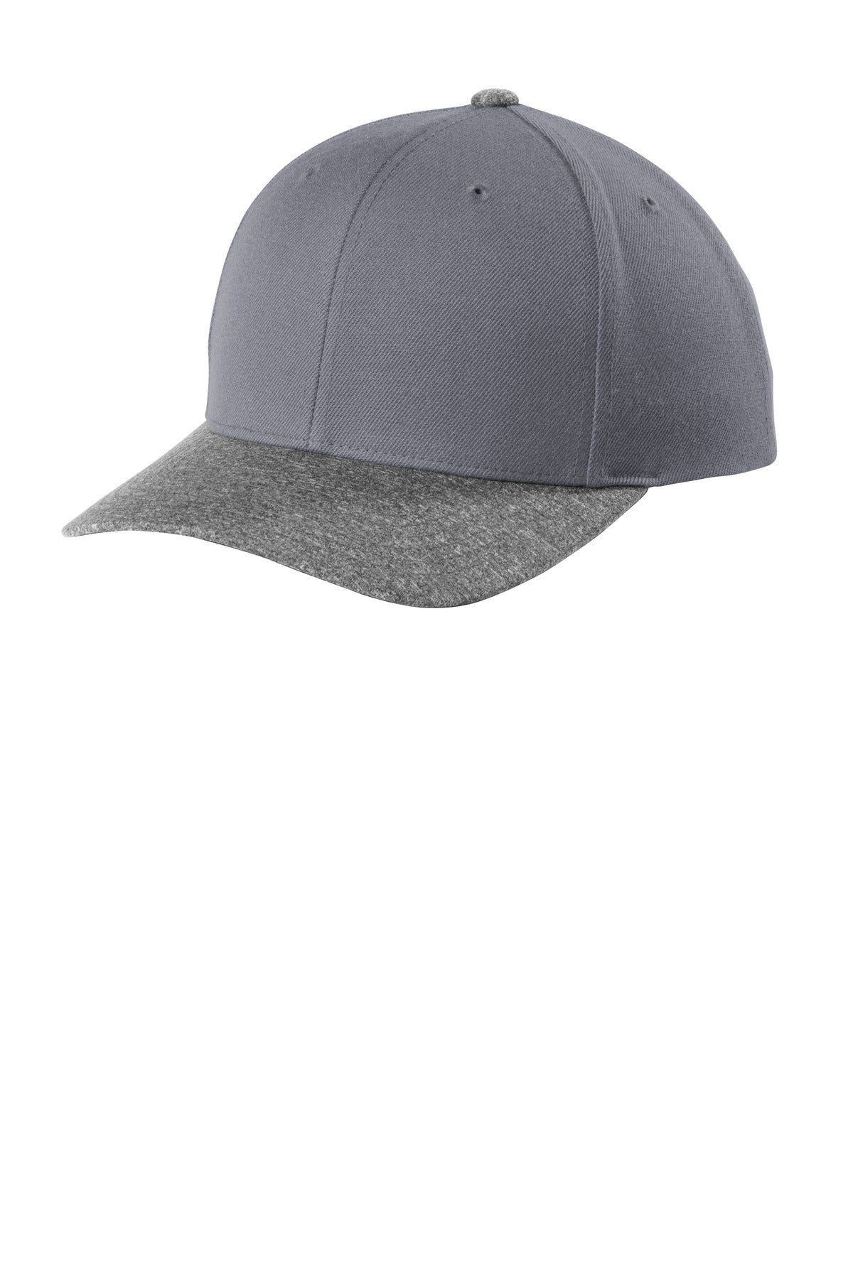 Left View of Graphite/Gy He Sport-Tek YP Classics Curve Bill Snapback Cap. STC43 plain