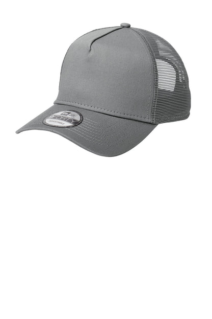Left View of Grey/Grey New Era Snapback Trucker Cap. NE205 plain