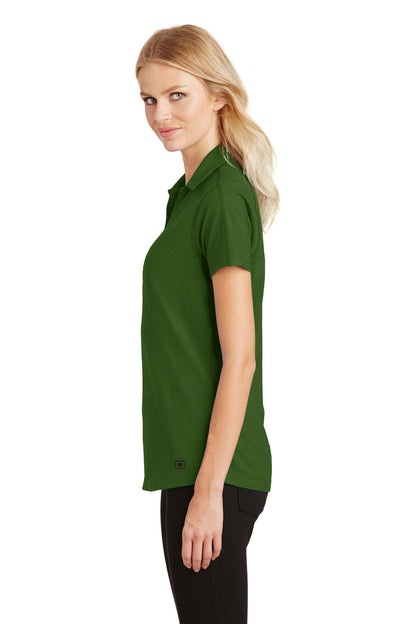 Left View of Gridiron Green OGIO Women's Onyx Polo. LOG126 plain