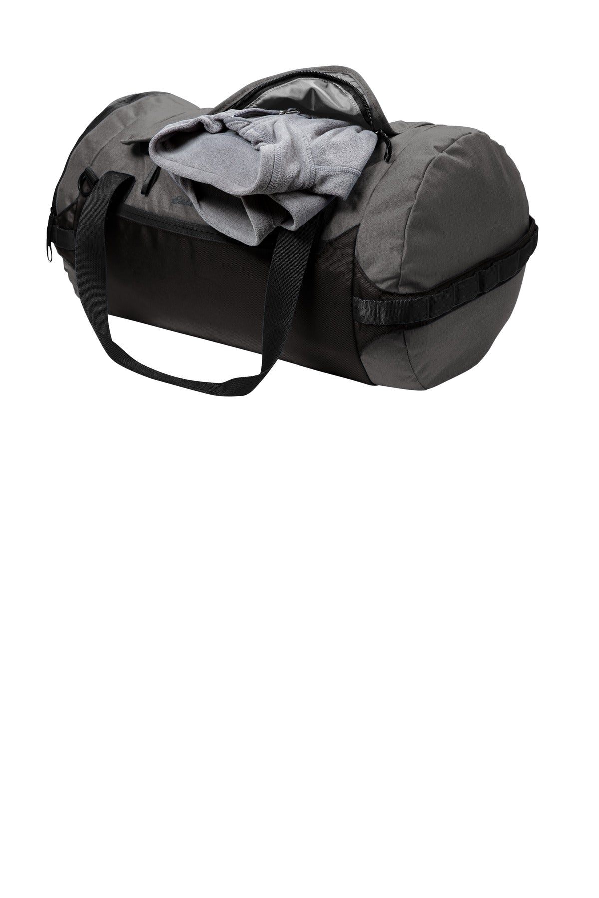 Left View of GStHtr/Blk Eddie Bauer Tour Duffel EB905 plain