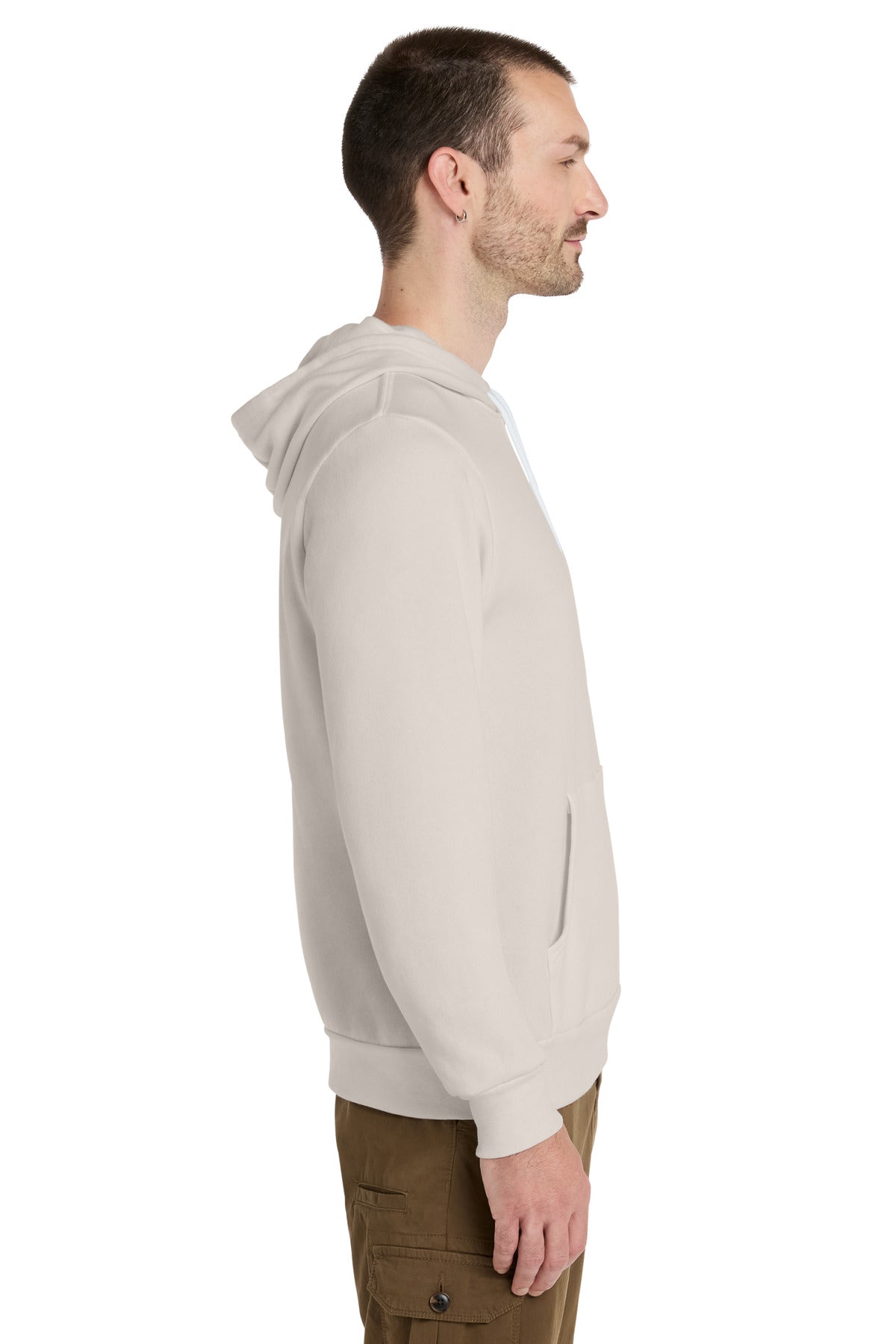 Left View of HthrDust BELLA+CANVAS Unisex Sponge Fleece Pullover Hoodie. BC3719 plain