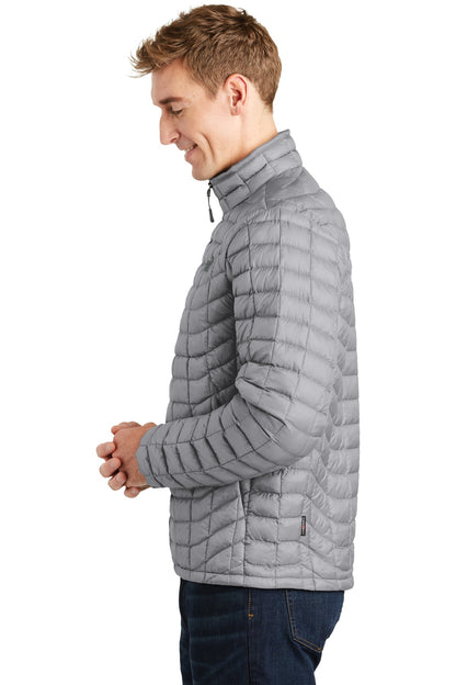 Left View of Mid Grey The North Face ThermoBall Trekker Jacket. NF0A3LH2 plain