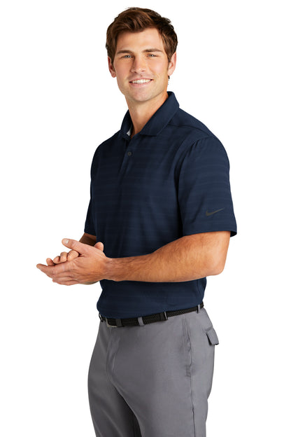 Left View of Navy Nike Dri-FIT Vapor Jacquard Polo NKDC2115 plain