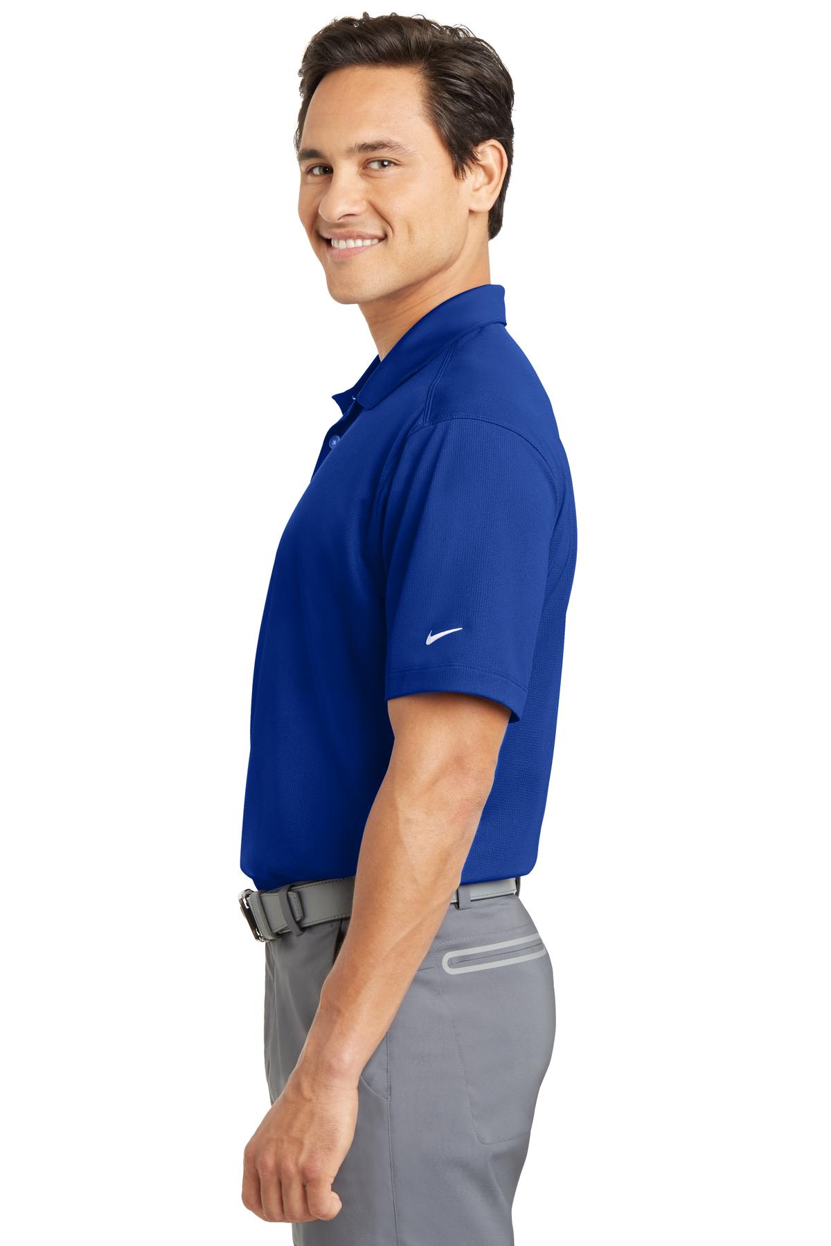 Left View of Old Royal Nike Dri-FIT Vertical Mesh Polo. 637167 plain