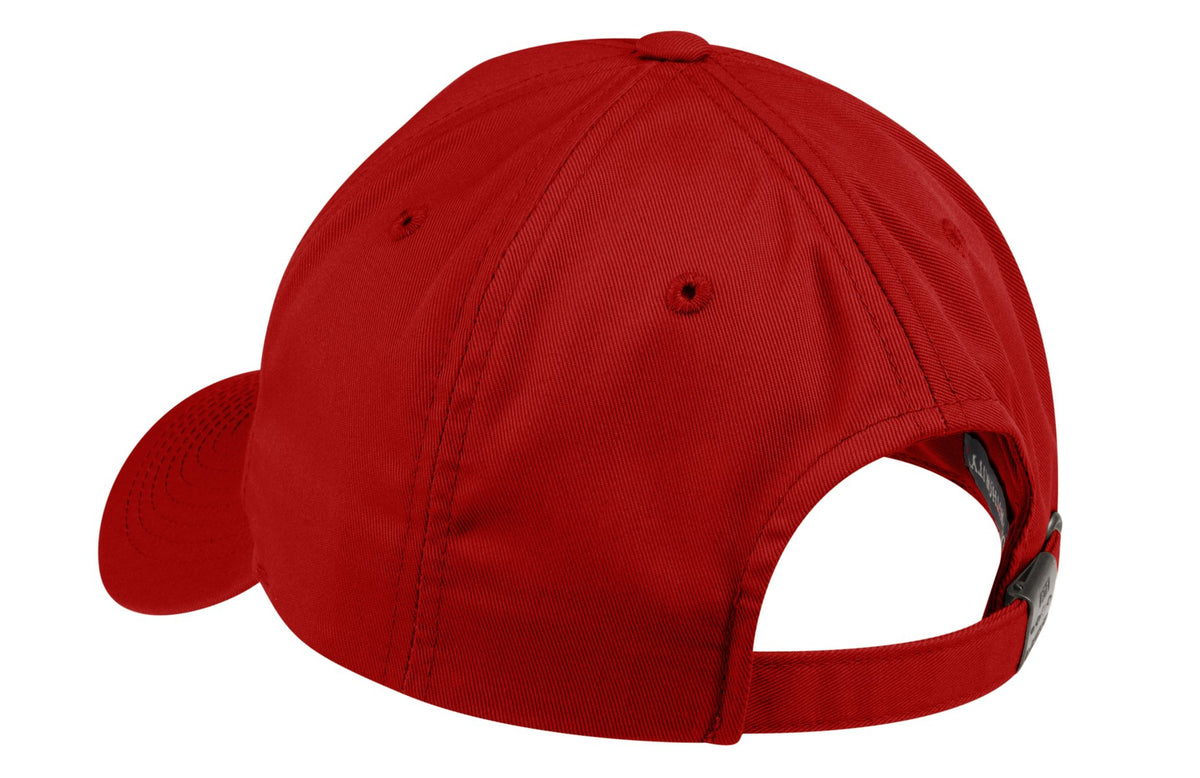 Left View of Red Port Authority Fine Twill Cap. C800 plain