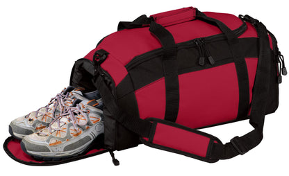 Left View of Red Port Authority - Gym Bag. BG970 plain