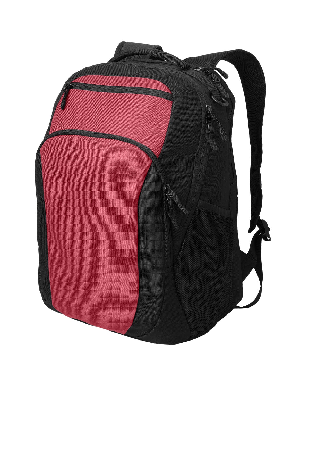 Left View of RichRed/Bk Port Authority Transport Backpack BG232 plain