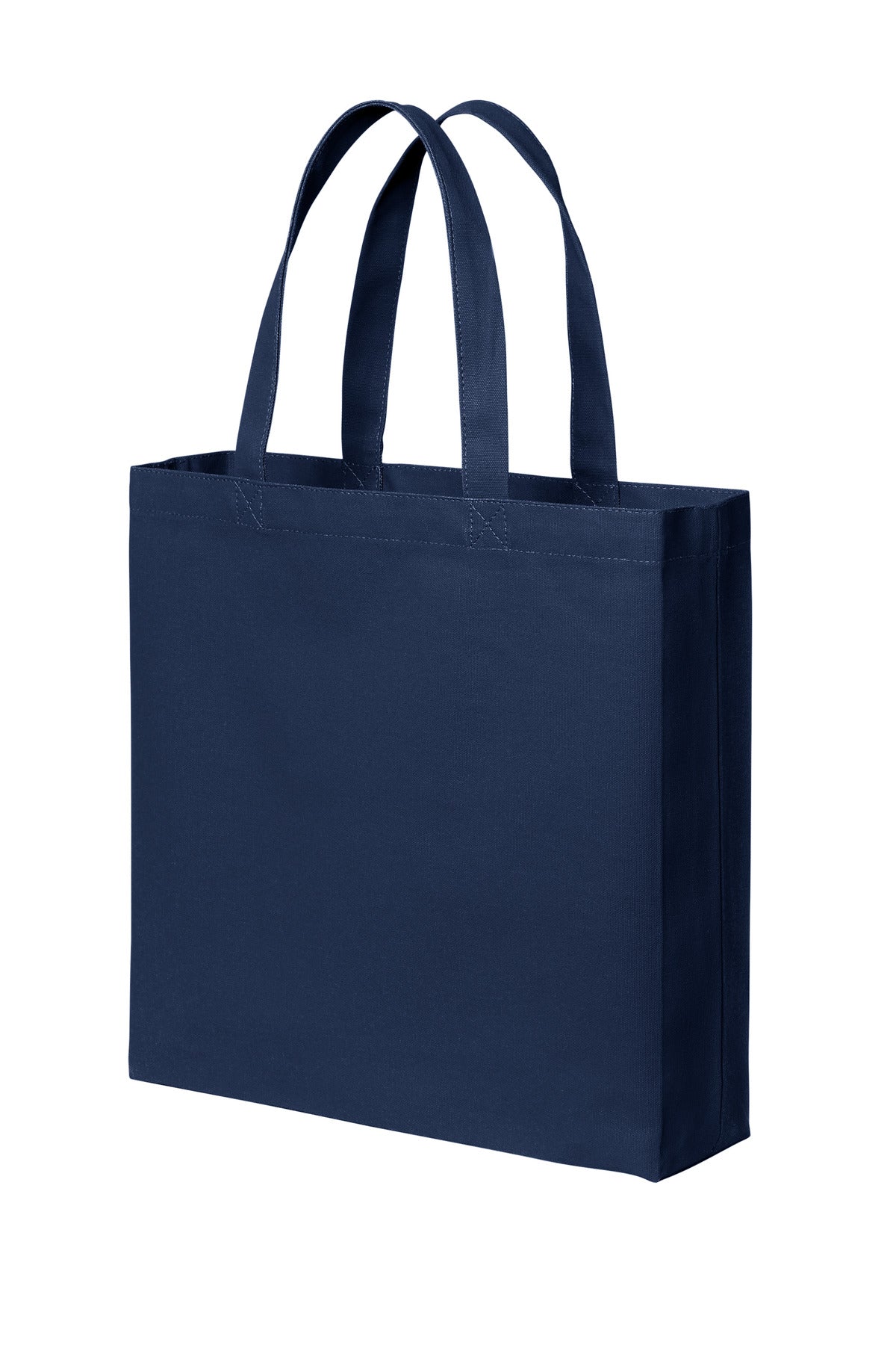 Left View of RiverBlNv Port Authority Cotton Canvas Tote BG424 plain
