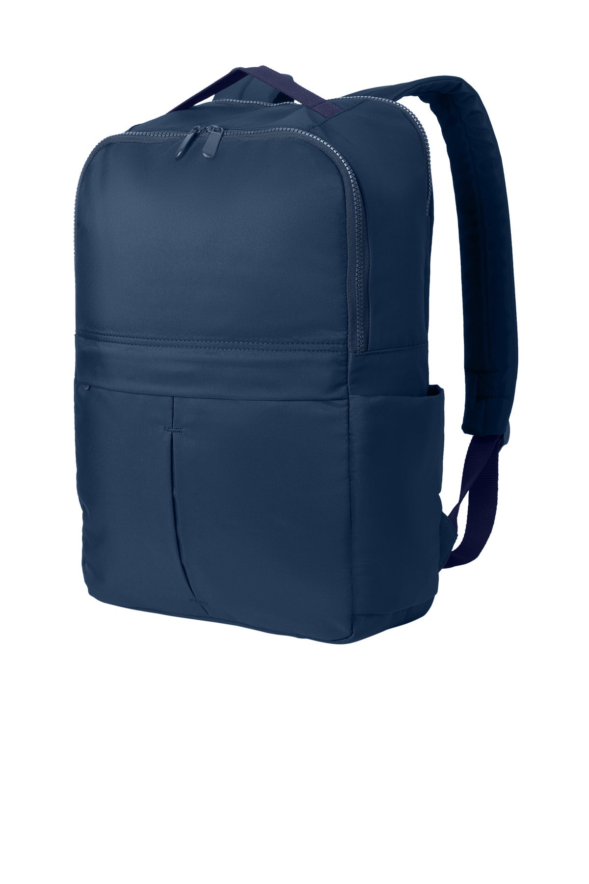 Left View of RiverBlNv Port Authority Matte Backpack BG235 plain