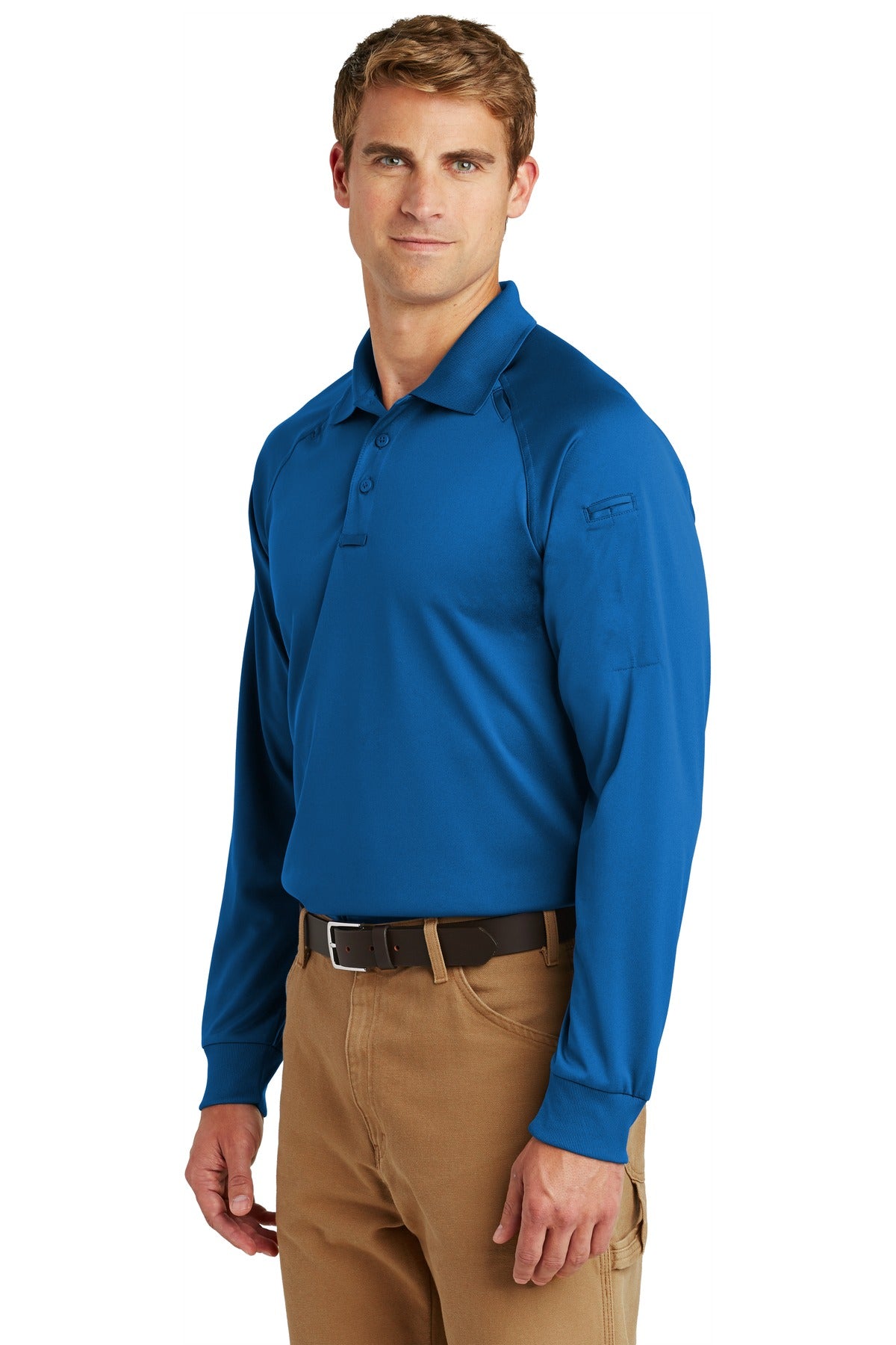 Left View of Royal CornerStone - Select Long Sleeve Snag-Proof Tactical Polo. CS410LS plain