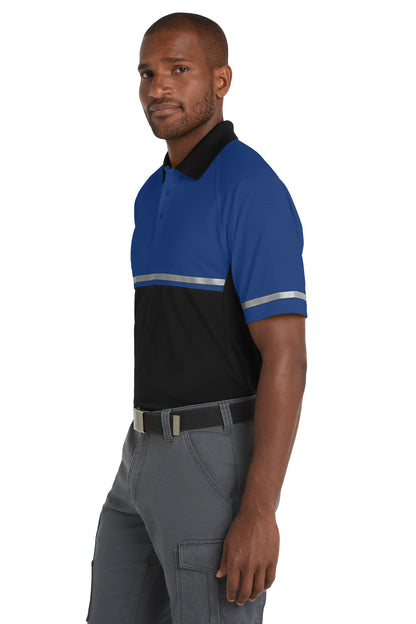 Left View of Royal/Black CornerStone Select Lightweight Snag-Proof Enhanced Visibility Polo CS423 plain