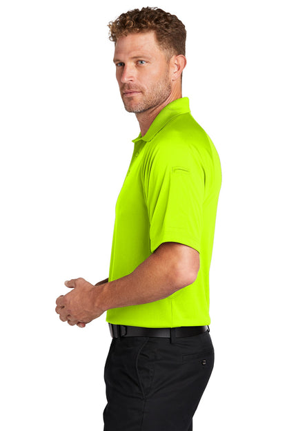 Left View of Safety Yellow CornerStone Select Lightweight Snag-Proof Tactical Polo. CS420 plain
