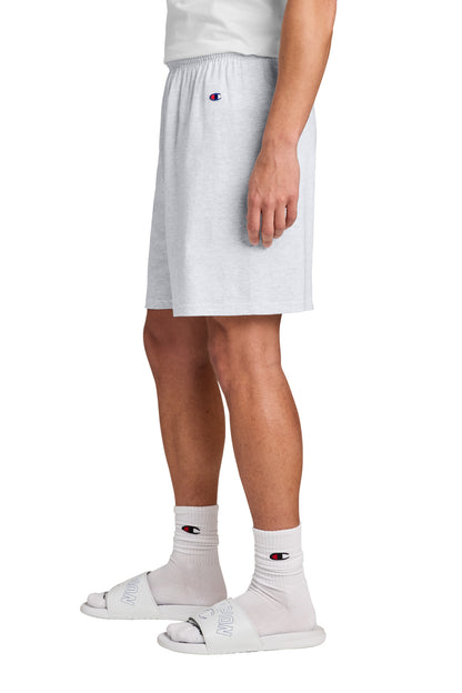 Left View of SilverGrey Champion Cotton Gym Short 8187 plain