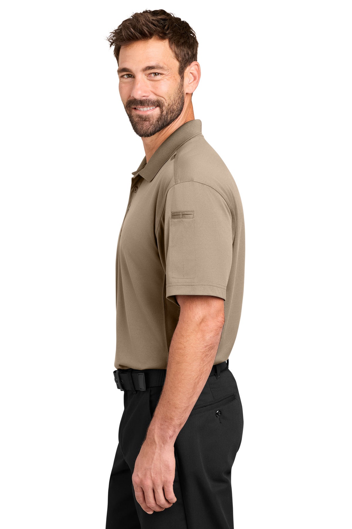 Left View of SilverTan CornerStone Workwear Pro Tactical Polo CS452 plain